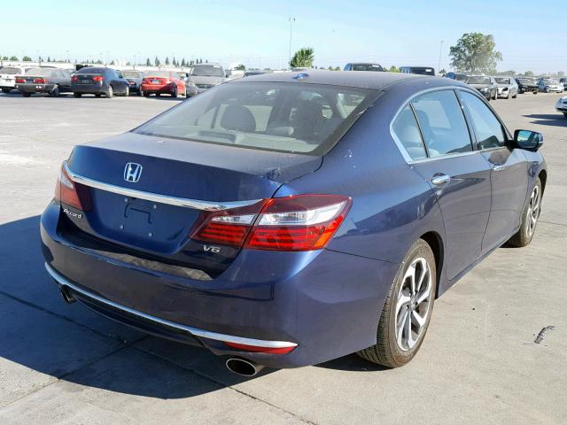 1HGCR3F82HA044235 - 2017 HONDA ACCORD EXL BLUE photo 4