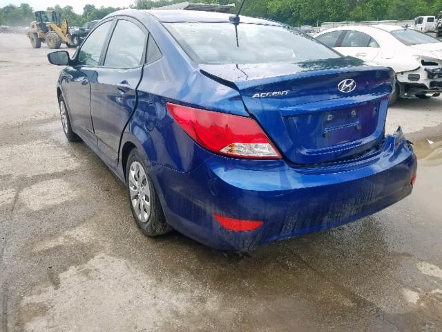 KMHCT4AE7HU195178 - 2017 HYUNDAI ACCENT SE BLUE photo 3