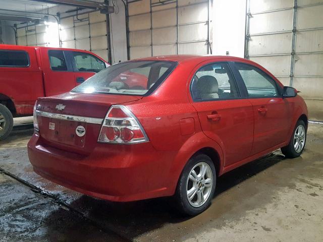 KL1TD5DE4BB200060 - 2011 CHEVROLET AVEO LS RED photo 4