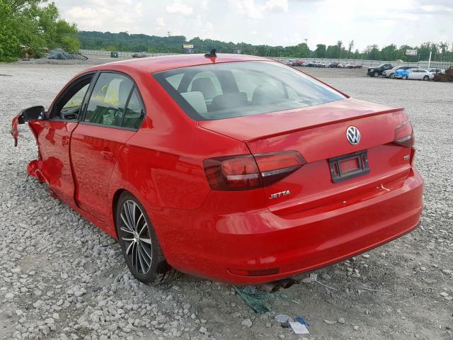 3VWD17AJXGM397025 - 2016 VOLKSWAGEN JETTA SPOR RED photo 3