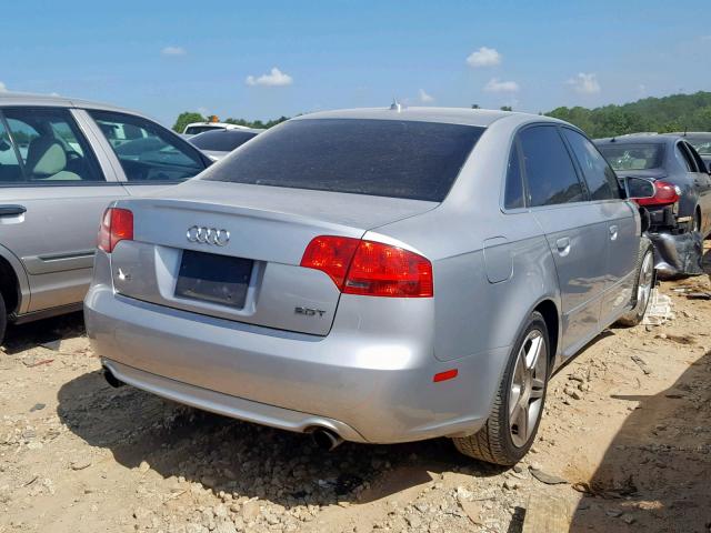 WAUAF78E28A052518 - 2008 AUDI A4 2.0T SILVER photo 4