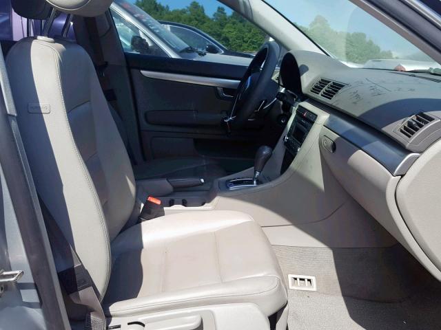 WAUAF78E28A052518 - 2008 AUDI A4 2.0T SILVER photo 5