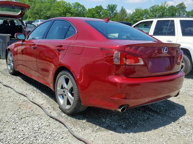 JTHBF5C2XB5146413 - 2011 LEXUS IS 250 RED photo 3