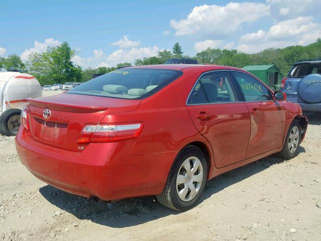 4T1BE46K47U185873 - 2007 TOYOTA CAMRY NEW RED photo 4