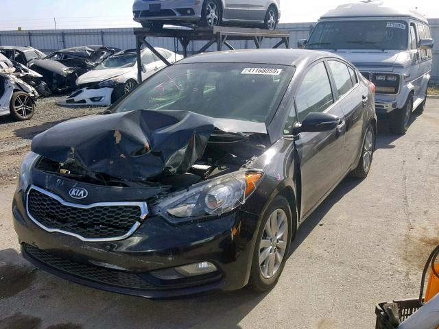 KNAFX4A89E5201839 - 2014 KIA FORTE EX BLACK photo 2