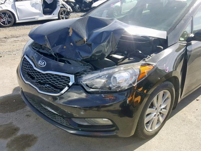 KNAFX4A89E5201839 - 2014 KIA FORTE EX BLACK photo 9