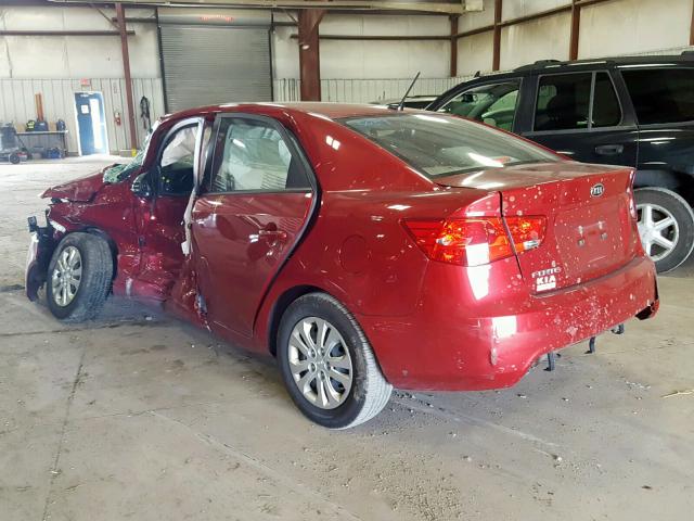 KNAFU4A20B5405039 - 2011 KIA FORTE EX RED photo 3