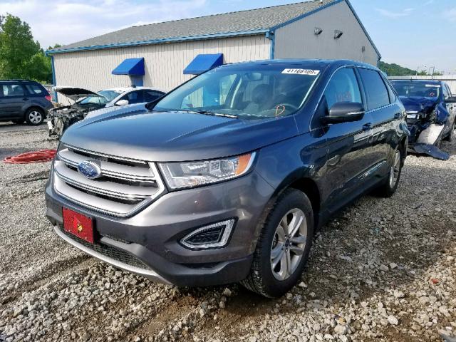 2FMPK4J83HBB73084 - 2017 FORD EDGE SEL SILVER photo 2