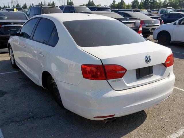 3VW2K7AJ3DM203225 - 2013 VOLKSWAGEN JETTA BASE WHITE photo 3