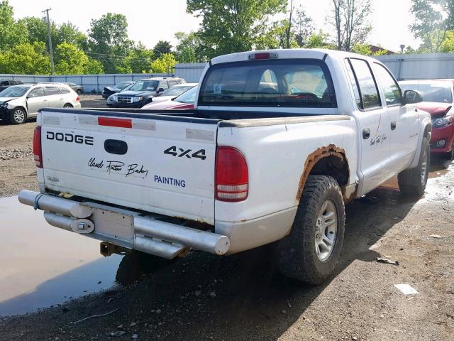 1B7HG48N22S553083 - 2002 DODGE DAKOTA QUA WHITE photo 4