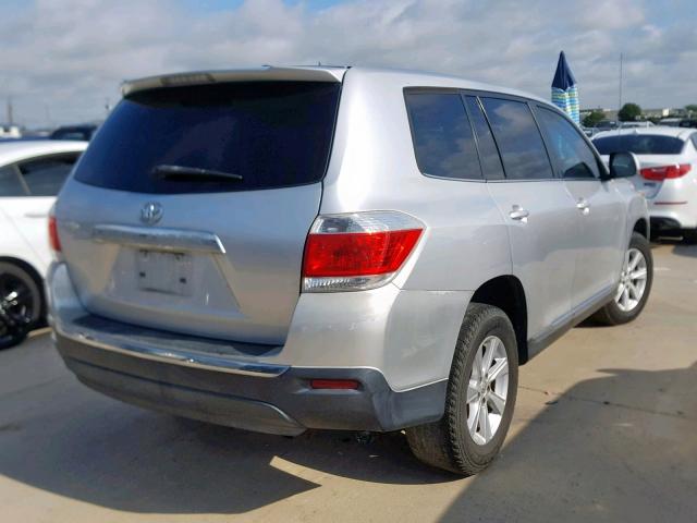 5TDZA3EH7BS010559 - 2011 TOYOTA HIGHLANDER SILVER photo 4