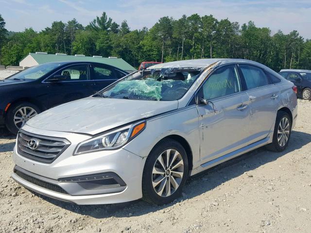 5NPE34AF6FH056267 - 2015 HYUNDAI SONATA SPO SILVER photo 2