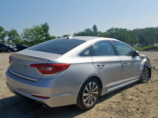 5NPE34AF6FH056267 - 2015 HYUNDAI SONATA SPO SILVER photo 4