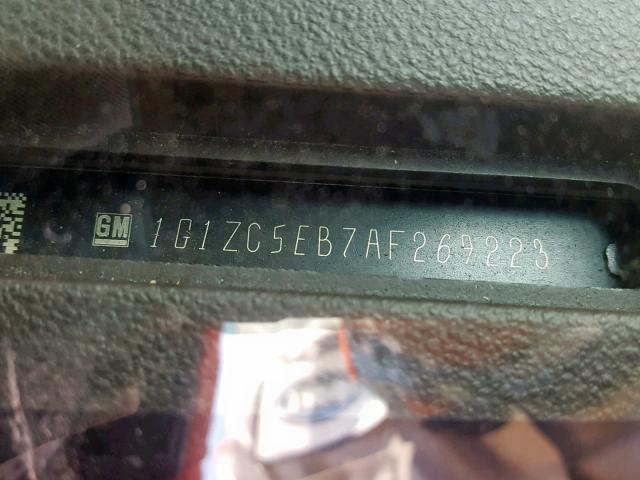 1G1ZC5EB7AF269223 - 2010 CHEVROLET MALIBU 1LT ბეჟი ფოტო 10