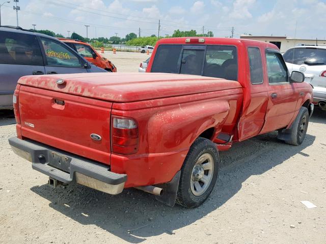 1FTYR14V72PB52386 - 2002 FORD RANGER SUP RED photo 4