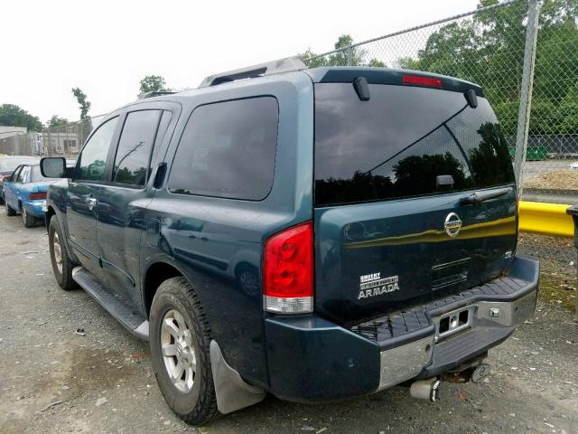 5N1AA08B04N701438 - 2004 NISSAN ARMADA SE TEAL photo 3