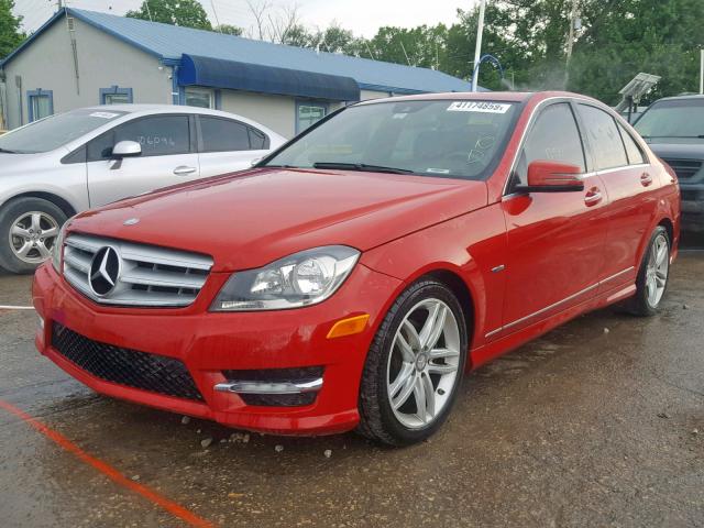 WDDGF4HB6CR216662 - 2012 MERCEDES-BENZ C 250 RED photo 2