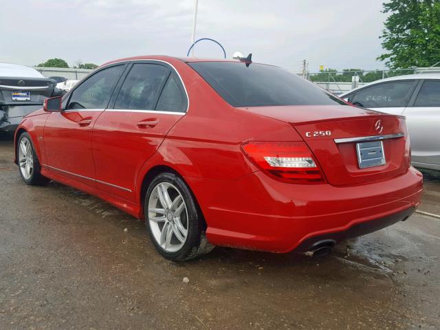 WDDGF4HB6CR216662 - 2012 MERCEDES-BENZ C 250 RED photo 3