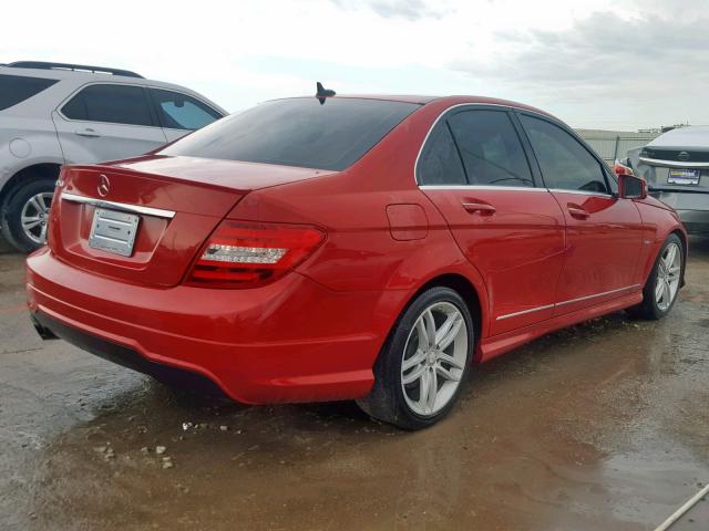 WDDGF4HB6CR216662 - 2012 MERCEDES-BENZ C 250 RED photo 4