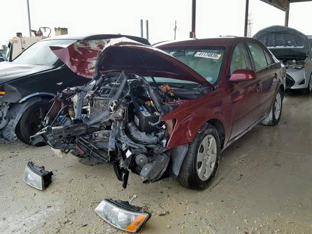 5NPET46C88H364591 - 2008 HYUNDAI SONATA GLS BURGUNDY photo 2