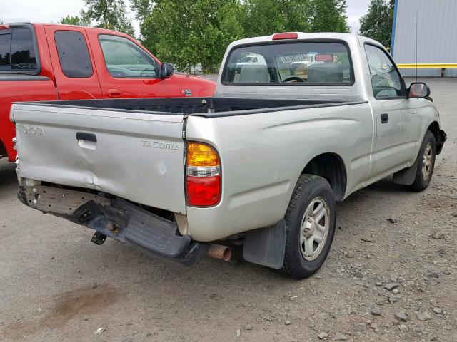 5TENL42N42Z112817 - 2002 TOYOTA TACOMA BEIGE photo 4