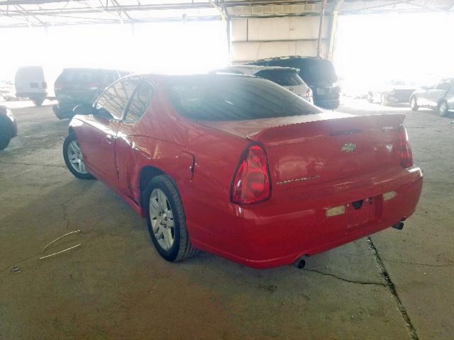 2G1WN161169342680 - 2006 CHEVROLET MONTE CARL RED photo 3