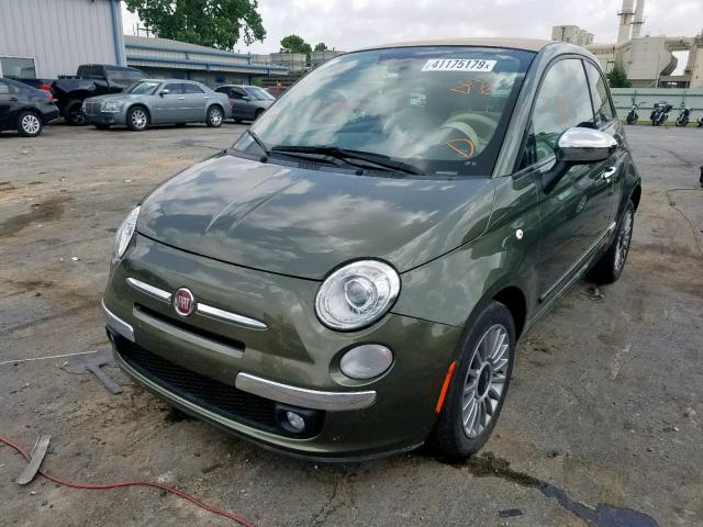 3C3CFFER2DT596117 - 2013 FIAT 500 LOUNGE GREEN photo 2