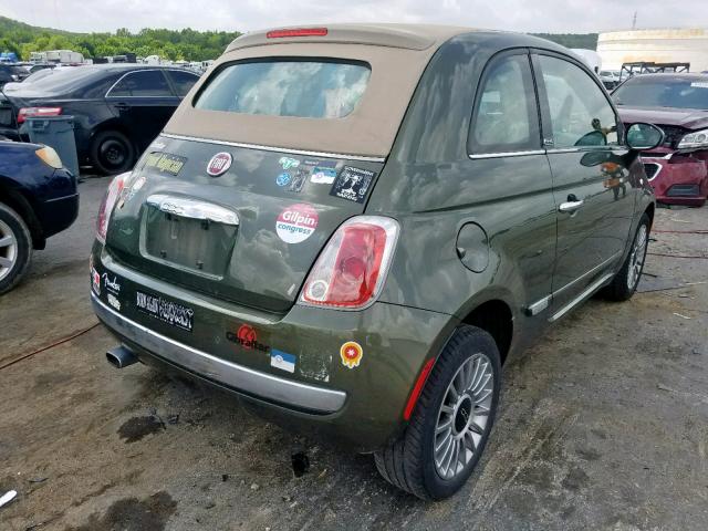 3C3CFFER2DT596117 - 2013 FIAT 500 LOUNGE GREEN photo 4