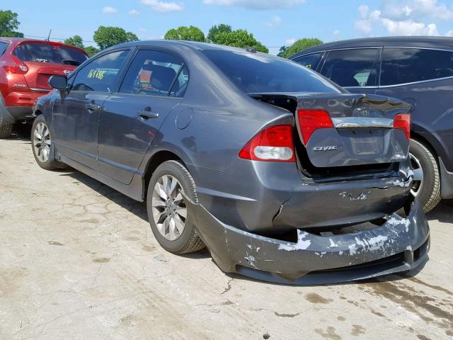 2HGFA16929H347620 - 2009 HONDA CIVIC EXL GRAY photo 3