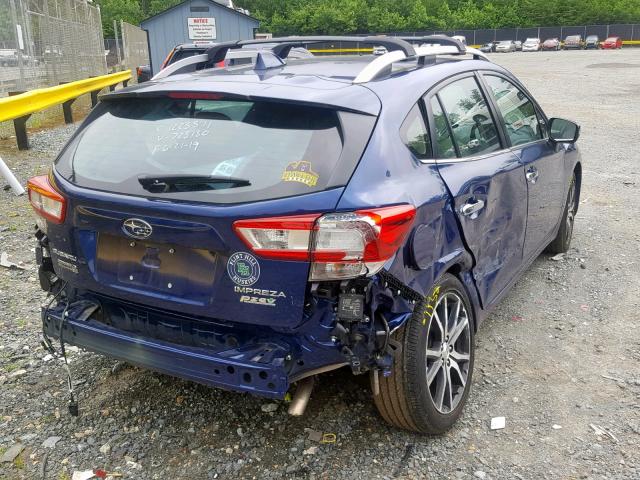 4S3GTAU64H3723130 - 2017 SUBARU IMPREZA LI BLUE photo 4