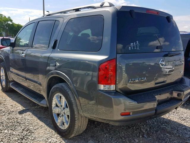 5N1BA08D18N609492 - 2008 NISSAN ARMADA SE GRAY photo 3