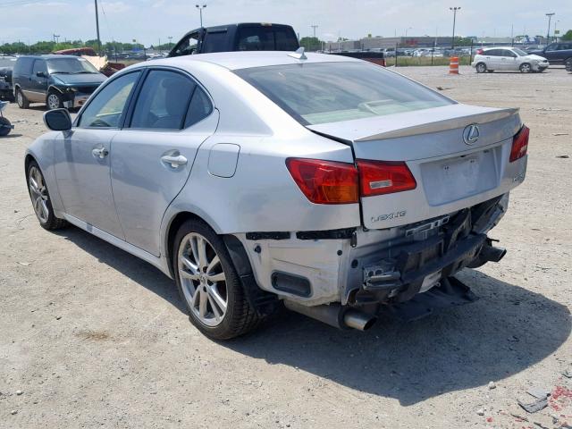 JTHBE262785019382 - 2008 LEXUS IS 350 SILVER photo 3