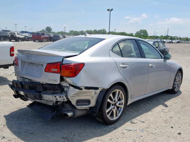 JTHBE262785019382 - 2008 LEXUS IS 350 SILVER photo 4