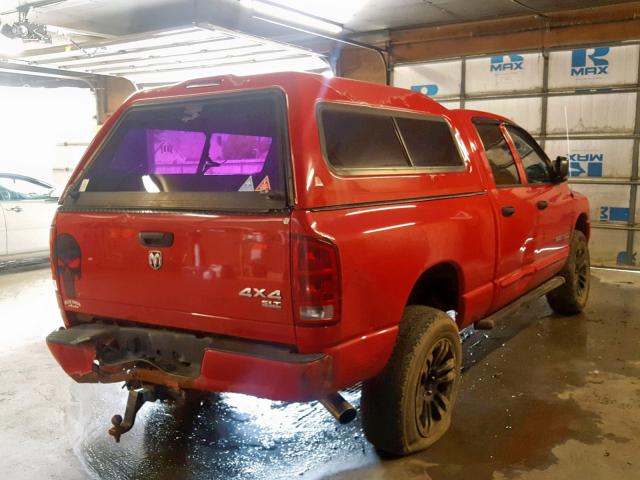 1D7HU18D75J501320 - 2005 DODGE RAM 1500 S RED photo 4