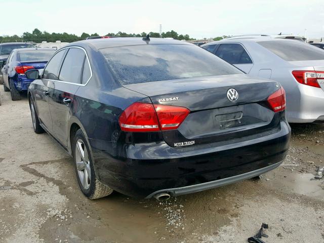 1VWBH7A34DC079306 - 2013 VOLKSWAGEN PASSAT SE BLACK photo 3