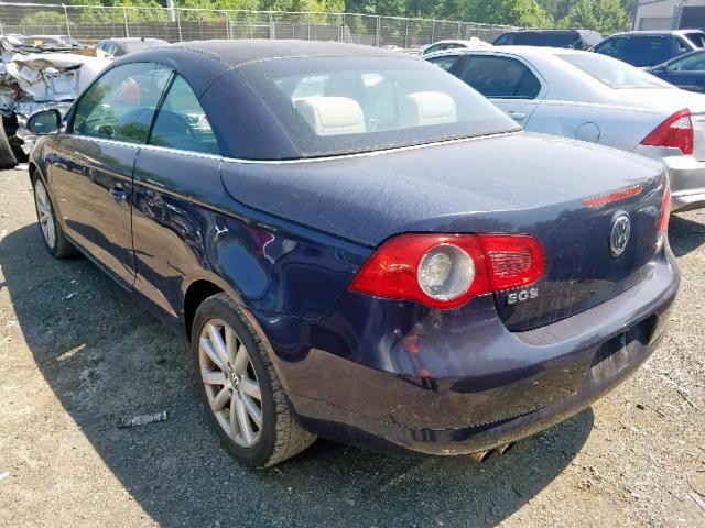 WVWFA71F17V003330 - 2007 VOLKSWAGEN EOS 2.0T L BLACK photo 3