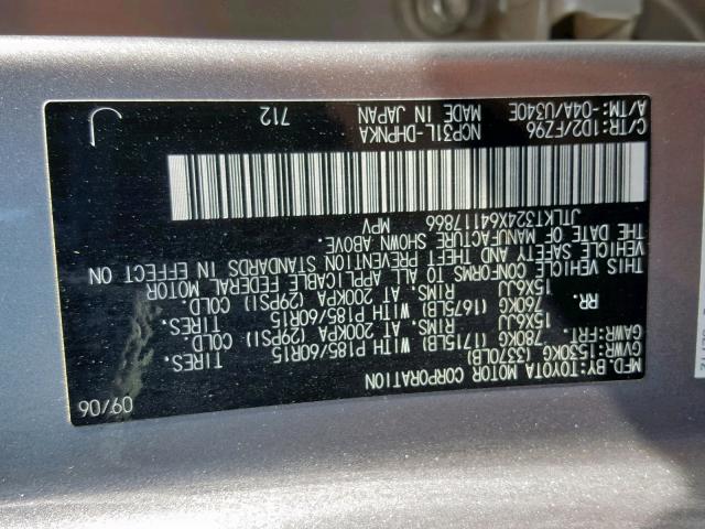 JTLKT324X64117866 - 2006 TOYOTA SCION XB 银色 照片 10