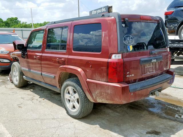 1J8HG48K98C188550 - 2008 JEEP COMMANDER MAROON photo 3