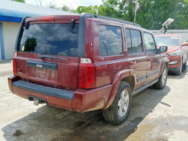 1J8HG48K98C188550 - 2008 JEEP COMMANDER MAROON photo 4