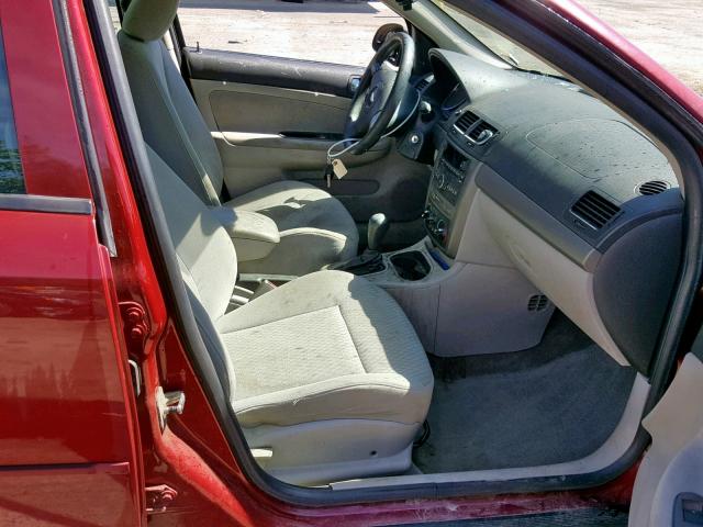 1G1AT58H297199293 - 2009 CHEVROLET COBALT LT RED photo 5