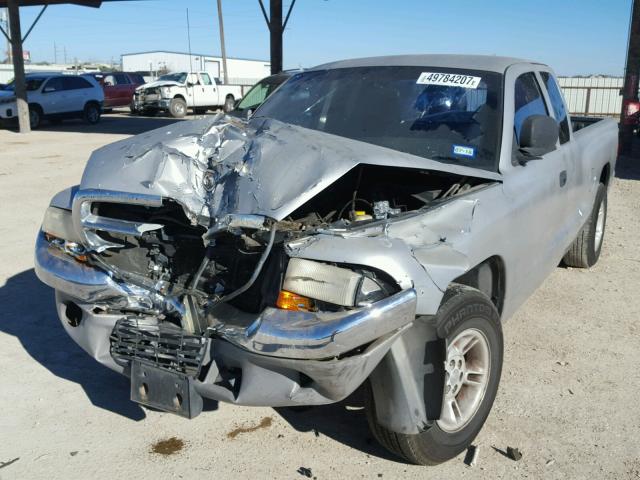 1B7GL22X9XS231683 - 1999 DODGE DAKOTA SILVER photo 2