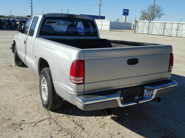 1B7GL22X9XS231683 - 1999 DODGE DAKOTA SILVER photo 3