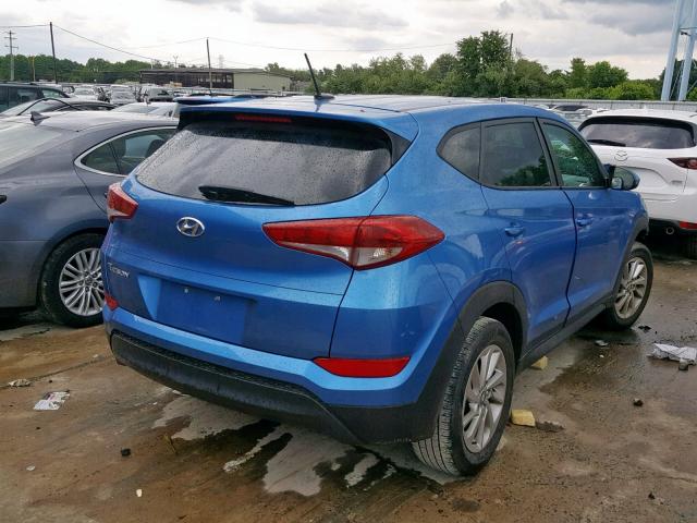 KM8J23A48GU099053 - 2016 HYUNDAI TUCSON SE BLUE photo 4