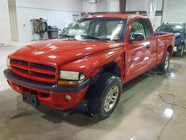 1B7GL22X41S318446 - 2001 DODGE DAKOTA RED photo 2