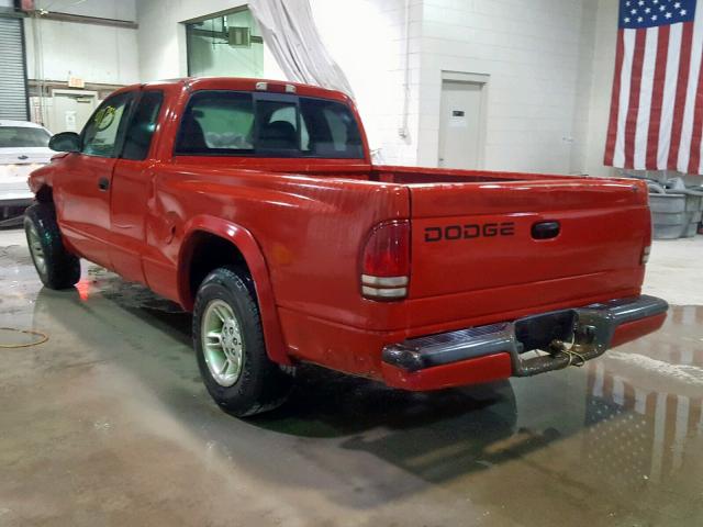 1B7GL22X41S318446 - 2001 DODGE DAKOTA RED photo 3