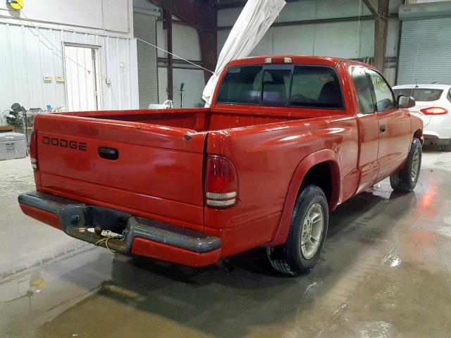 1B7GL22X41S318446 - 2001 DODGE DAKOTA RED photo 4