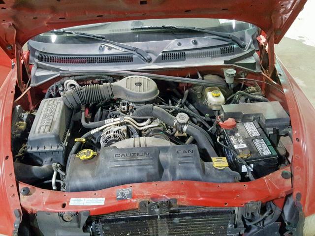 1B7GL22X41S318446 - 2001 DODGE DAKOTA RED photo 7