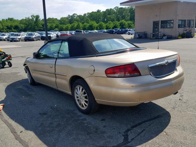 1C3EL55U71N731278 - 2001 CHRYSLER SEBRING LX GOLD photo 3