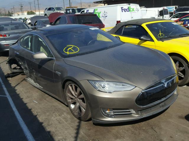 5YJSA1E26FF120191 - 2015 TESLA MODEL S GRAY photo 1