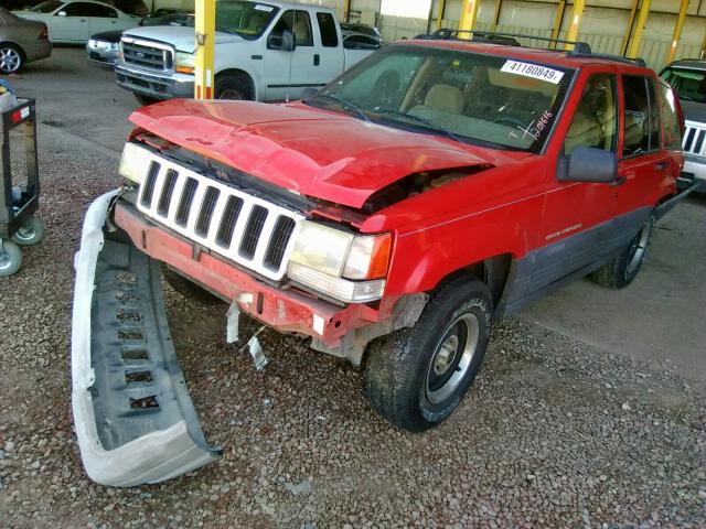 1J4GZ58S0WC201616 - 1998 JEEP GRAND CHER RED photo 2